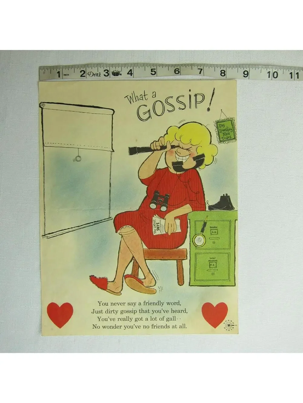 Vintage Valentine Gossip Sharp Darts Penny Dreadful Sarcasm Insult Poem Ephemera